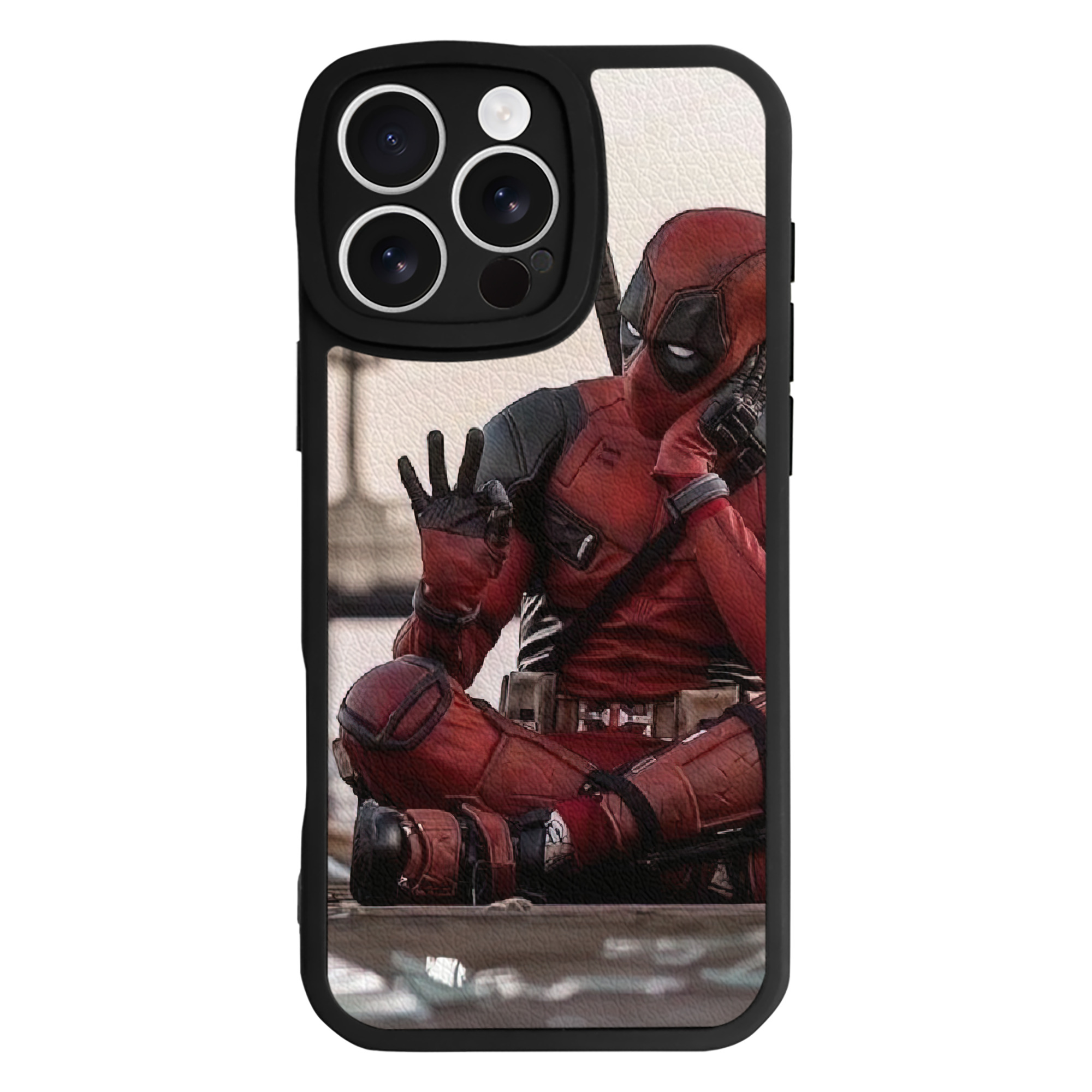 （画像用） Deadpool デッドプール 【iPhone 16シリーズ対応】シリコンスマホケース（レザー調） 材質：シリコン